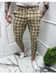Fashionformen Hnědé pánské elegantní kalhoty DJP50