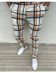 Fashionformen Luxury men's checkered pants bílé DJPE21 Exclusive