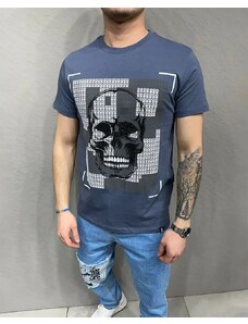 Fashionformen Modré pánské triko 2Y Premium Skull