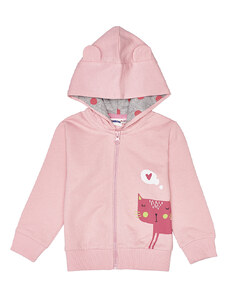 Winkiki Kids Wear Dívčí mikina s kapucí Cat - růžová