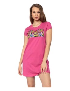 Devergo dámské tričkové šaty s potiskem růžové