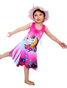 Bibika Dívčí šaty Jednorožec krajka