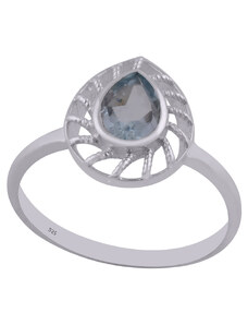 Stříbrný prsten s přírodním topazem ve tvaru kapky - Meucci SDR158