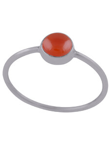 Jednoduchý stříbrný prsten s přírodním karneolem - Meucci SDR125