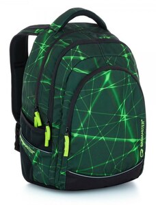 BAGMASTER Studentský batoh DIGITAL 22 B zelená-neon