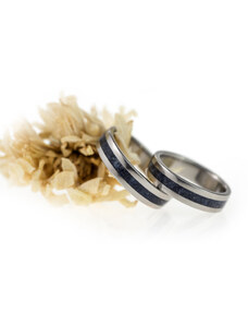 Nordwood Rings Snubní prstýnky TITANIUM & BLUE GOLDSTONE