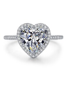 Royal Fashion stříbrný rhodiovaný prsten Broušené srdce HA-JZ1480-SILVER