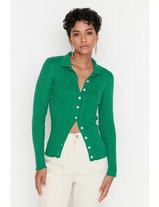 Trendyol zelený pletený svetr s rolákem