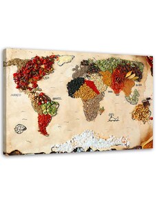 Gario Obraz na plátně Mapa světa s kořením Rozměry: 60 x 40 cm