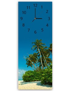 Gario Hodiny na zeď Tropická pláž Rozměry: 25 x 65 cm