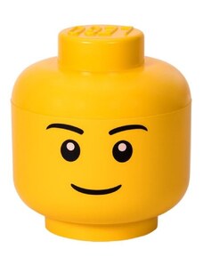 Žlutý úložný box ve tvaru hlavy LEGO Boy 24 cm