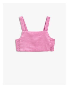Koton Crop Top, Thick Straps, Elastic Back with Window Detail