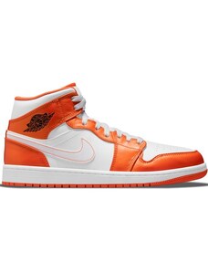 Air Jordan 1 MID SE / Bílá, Oranžová / 50.5