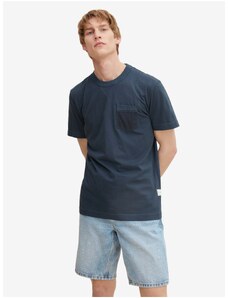 Tmavě modré pánské basic tričko s kapsou Tom Tailor - Pánské