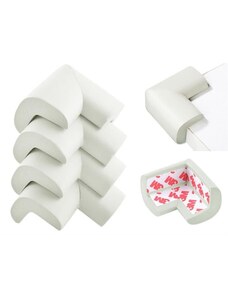 Ruhhy Ochranné pěnové rohy pro nábytek - 4 kusy, bílé, plastové, 5,5x5,5x3 cm