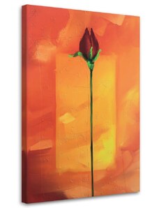 Gario Obraz na plátně Červená růže na oranžovém pozadí Rozměry: 40 x 60 cm