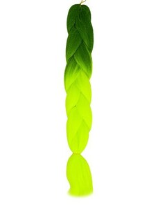 Iso Trade Syntetické vlasy ombre zelené / neonové copánky W10344