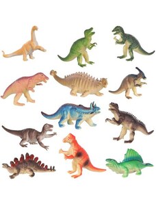 Kruzzel Sada 12 barevných figurek dinosaurů, plast, výška 9 cm, šířka 11 cm
