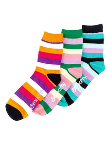 Meatfly ponožky Light Small Stripes socks - S19 Triple pack | Mnohobarevná