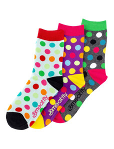 Meatfly ponožky Light Regular Dots socks - S19 Triple pack | Mnohobarevná