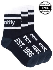 Meatfly ponožky Long Triple Pack Black | Černá