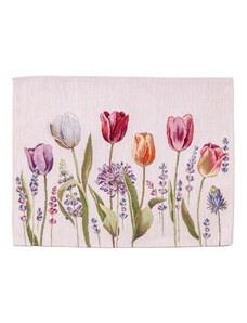 Tegatex Gobelínové prostírání chenille - tulipány s květinami 38x48 38*48 cm