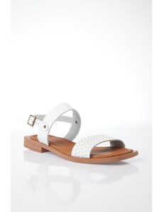 Yaya by Hotiç Women's White Genuine Leather Sandals