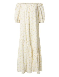 EDITED Letní šaty 'ALUNA' pastelově žlutá / barva bílé vlny
