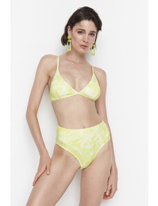 Trendyol Yellow Batik Patterned High Waist Bikini Bottom