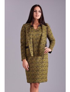 MladaModa Elegantní komplet šatů a saka model 25994 barva kiwi