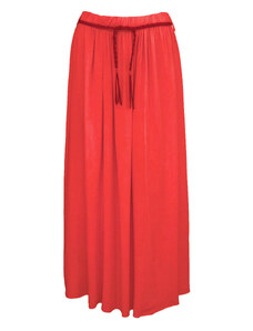 Itálie Letní jednobarevná dlouhá sukně - červená- vel. UNI