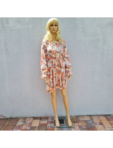 Dolce Moda Dámské květinové šaty 0137 - oranžové