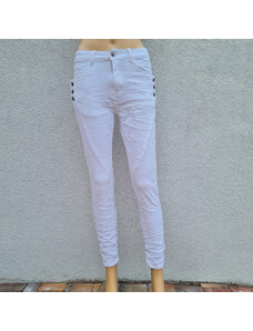 Dolce Moda Dámské "zmuchlané" džíny 0117 - bílé