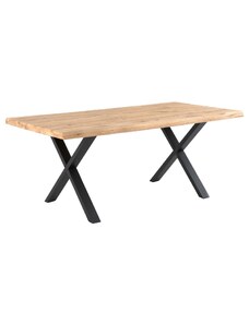 Dubový jídelní stůl Somcasa Corine 200 x 100 cm s černou podnoží
