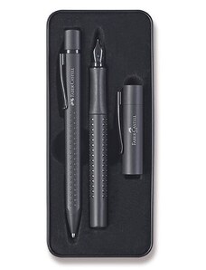 Faber-Castell Grip Edition - sada plnicí pero a kuličková tužka, černá