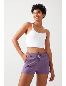 LOS OJOS Women's Lilac Pockets Elastic Waist Basic Fit Sport