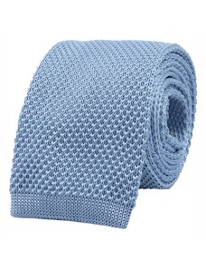 BUBIBUBI Modrá pletená kravata Dusty blue