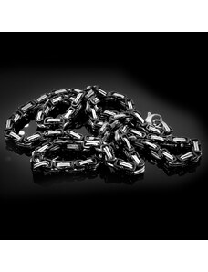 Pánský ocelový řetízek v černo stříbrném provedení šíře 8mm | DG Šperky