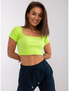 Neonově zelený crop top