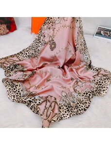 Runmei studio Dámský šátek 100% hedvábí růžový 056