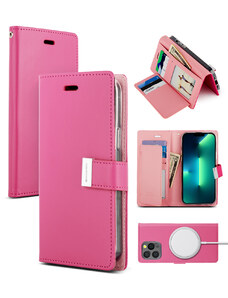 Pouzdro Mercury Rich Diary Wallet pro iPhone 14 Pro Max Růžové
