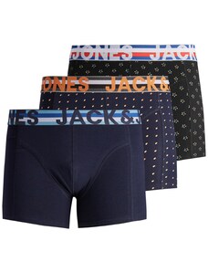 JACK & JONES Boxerky 'Henrik' modrá / oranžová / černá / bílá