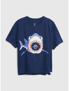 GAP Dětské tričko s potiskem žraloka - Kluci