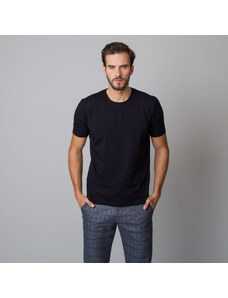 Willsoor Pánské tričko černé barvy s hladkým vzorem 14055