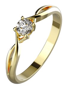 PRIMOSSA 3228 - zásnubní prsten ze žlutého zlata se zirkonem