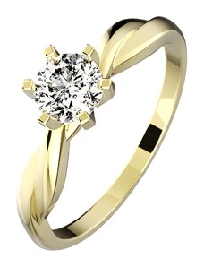 PRIMOSSA 3235 - zásnubní prsten ze žlutého zlata se zirkonem