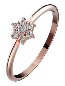 PRIMOSSA 3237 - zásnubní prsten z červeného zlata s brillianty