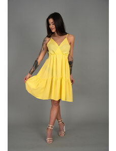 Letní jednobarevné šaty - žluté