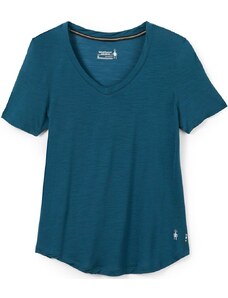 Smartwool W MERINO SPORT 120 V-NECK SHORT SLEEVE twilight blue