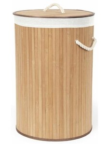 Compactor bambusový s víkem Bamboo - kulatý, přírodní, 40 x v.60 cm